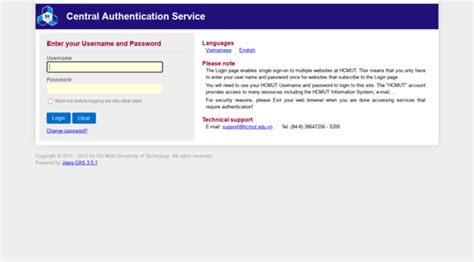 HCMUT – Central Authentication Service.